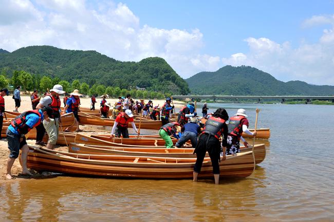 합천 카누아카데미 교실 카누 진수식2