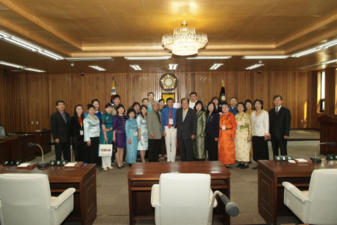 몽골 벚꽃마라톤 선수단 의회 방문